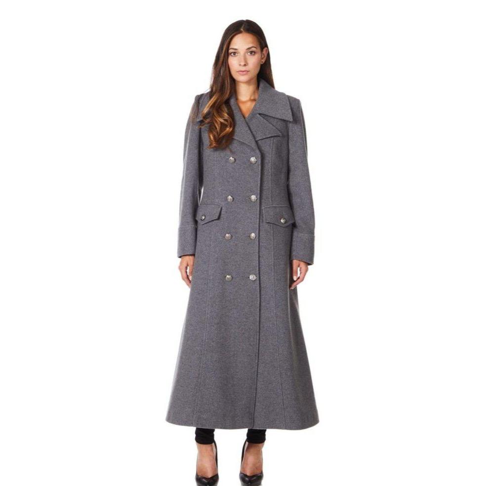 Wool Blend Double Breasted Maxi Coat