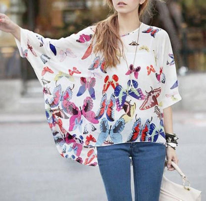 Womens Loose Fit Butterfly  Top