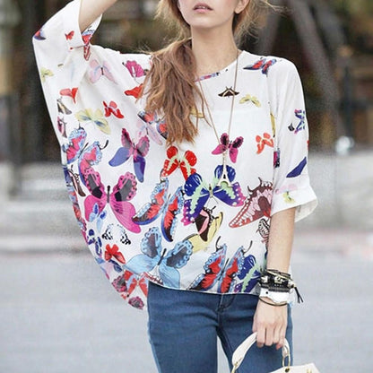 Womens Loose Fit Butterfly  Top