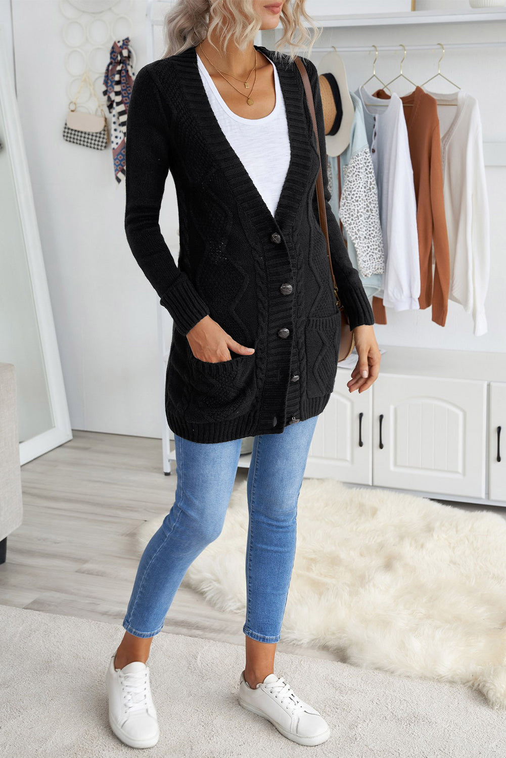  Fashion Black Cardigan 