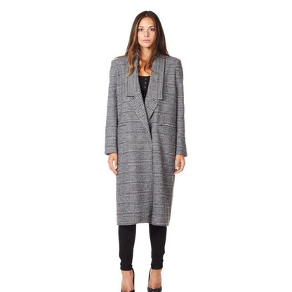 Prince Of Wales Check Wrap Long Coat