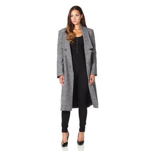 Prince Of Wales Check Wrap Long Coat