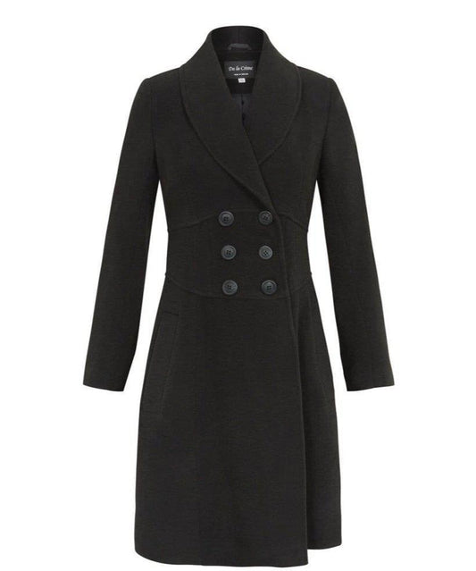 Slim Fit Double Breasted Roll Collared Coat